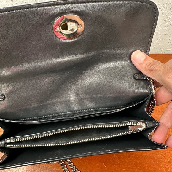 Coach Chain Crossbody In Metallic Signature Canvas And Leather With Turnlock - Picture 10 of 16